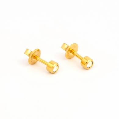 Studex Gold Plated AB Crystal 3MM Studs #R215Y (12PC)