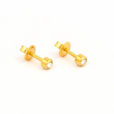 Studex Gold Plated April Crystal Studs #204Y (12PC)