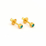 Studex Gold Plated Dec Blue Zircon 3MM Studs #R212Y (12PC)