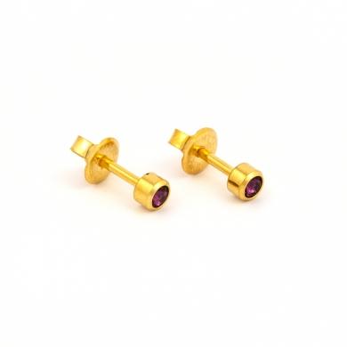 Studex Gold Plated Feb Amethyst 3MM Studs #R202Y (12PC)
