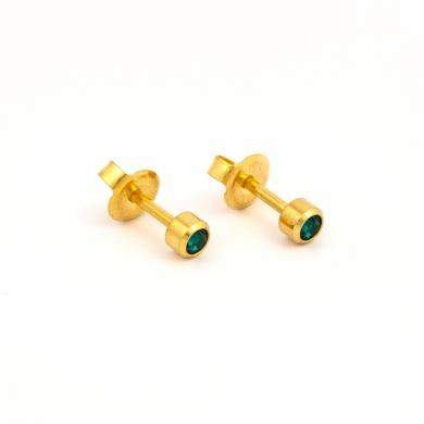 Studex Gold Plated May Emerald 3MM Studs #R205Y (12PC)