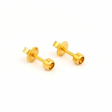 Studex Gold Plated Nov Topaz 3MM Studs #R211Y (12PC)