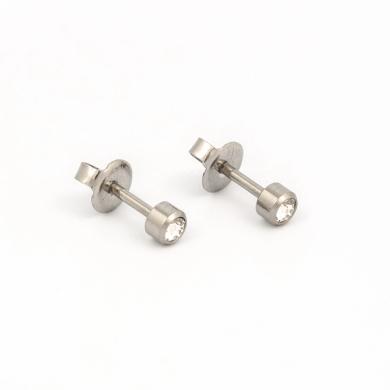 Studex Stainless Steel April Crystal Studs #204W (12PC)