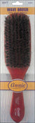 #2080 Annie Soft Wave Brush 100% Pure Boar Bristles Dark Brown (6PC)