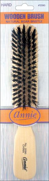 #2090 Annie Hard Wooden Boar Bristle Brush (6PC)