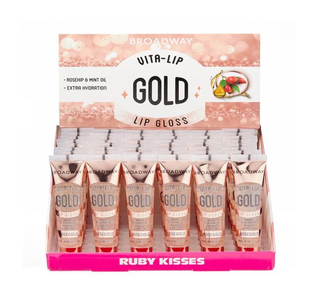 Broadway Vita-Lip Lipgloss Rose-Gold Set (48PC)