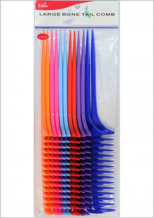#38103 Eden Assort Large Bone Tail Comb (12PC)