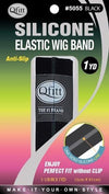 #5055 Elastic Wig Band With Silicone / Black (12PC)