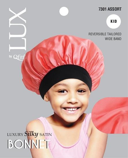 7301 Lux Luxury Silky Satin Bonnet for Kids Assort (6PC