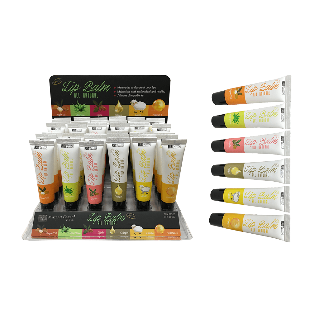 Malibu Glitz All Natural Lip Balm (36PC) #MB30