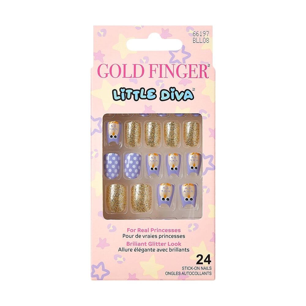 #BL Gold Finger Little Diva Fake Nails For Kids (PC)