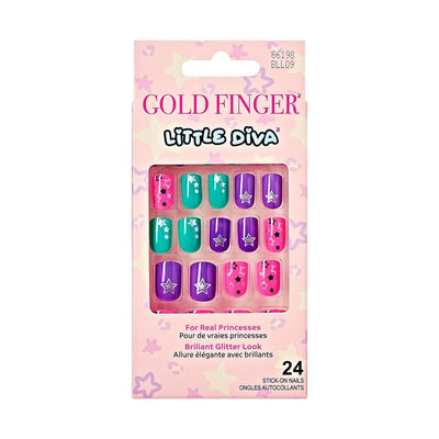 #BL Gold Finger Little Diva Fake Nails For Kids (PC)