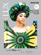 #7043 Lux Luxury Silk Pattern Bonnet - (Butterfly) M-L / Assort (6PC)