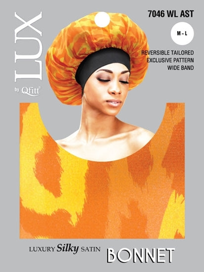 #7046 Lux Luxury Silk Pattern Bonnet - (Wild Leo) M-L / Assort (6PC)
