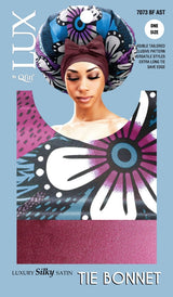 #7073 Lux Pattern Luxury Silky Satin Tie Bonnet / Assort (6PC)