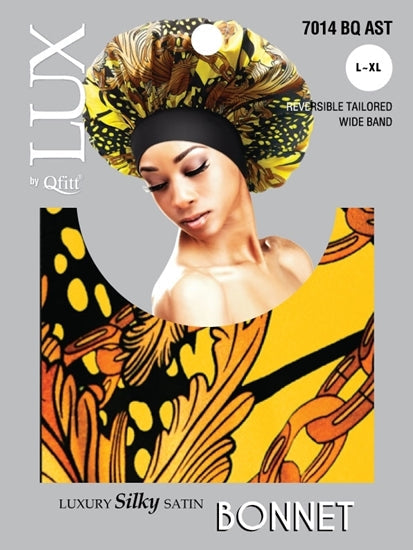 #7014 Lux Luxury Silk Pattern Bonnet - (Baroque) L-XL / Assort (6PC)