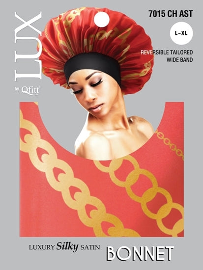 #7015 Lux Pattern Luxury Silky Satin Bonnet - (Chain) L-XL / Assort (6PC)