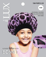 #7304 Lux Pattern Luxury Silky Satin Bonnet for Kids- Leo / Assort (6PC)