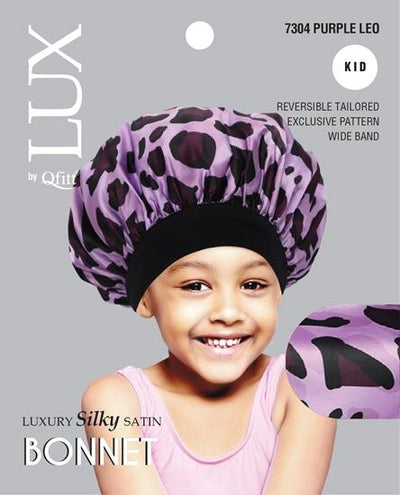 #7304 Lux Pattern Luxury Silky Satin Bonnet for Kids- Leo / Assort (6PC)