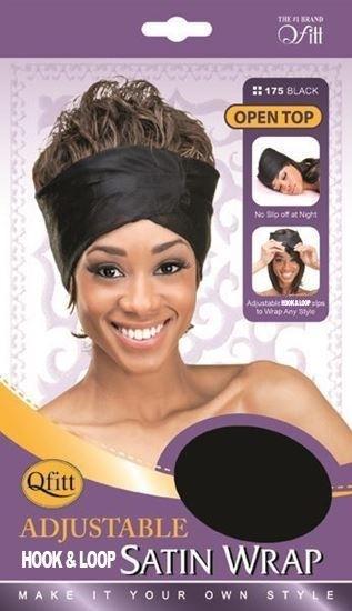#175 Adjustable Satin Wrap / Black (12PC)