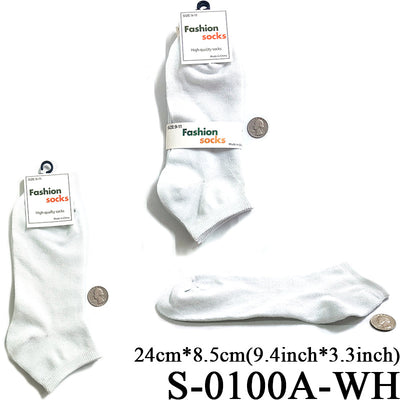Plain Ankle Socks (Size 9-11) #S-0100A (12PC)