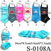 Love Lettering Design Ankle Socks / Assort (Size 9-11) #S-0108A (12PC)