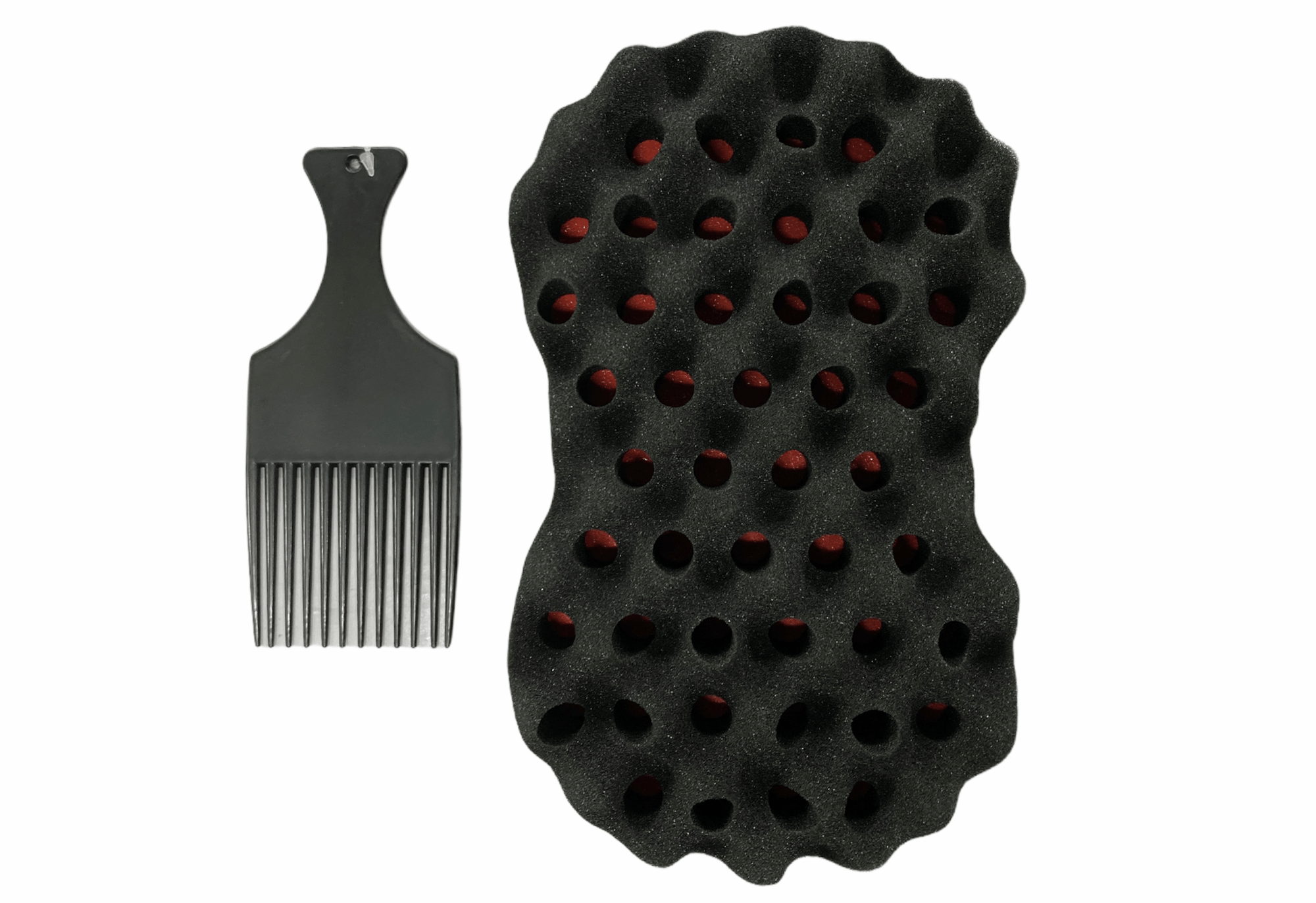 #H-6048 Jumbo Two Side Spiky Twist Hair Brush Sponge With Small Hole (PC)