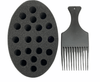 #H-6001 Small One Side Twist Hair Brush Sponge With Big Hole (PC)
