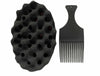 #H-6002 Small One Side Spiky Twist Hair Brush Sponge With Small Hole (PC)