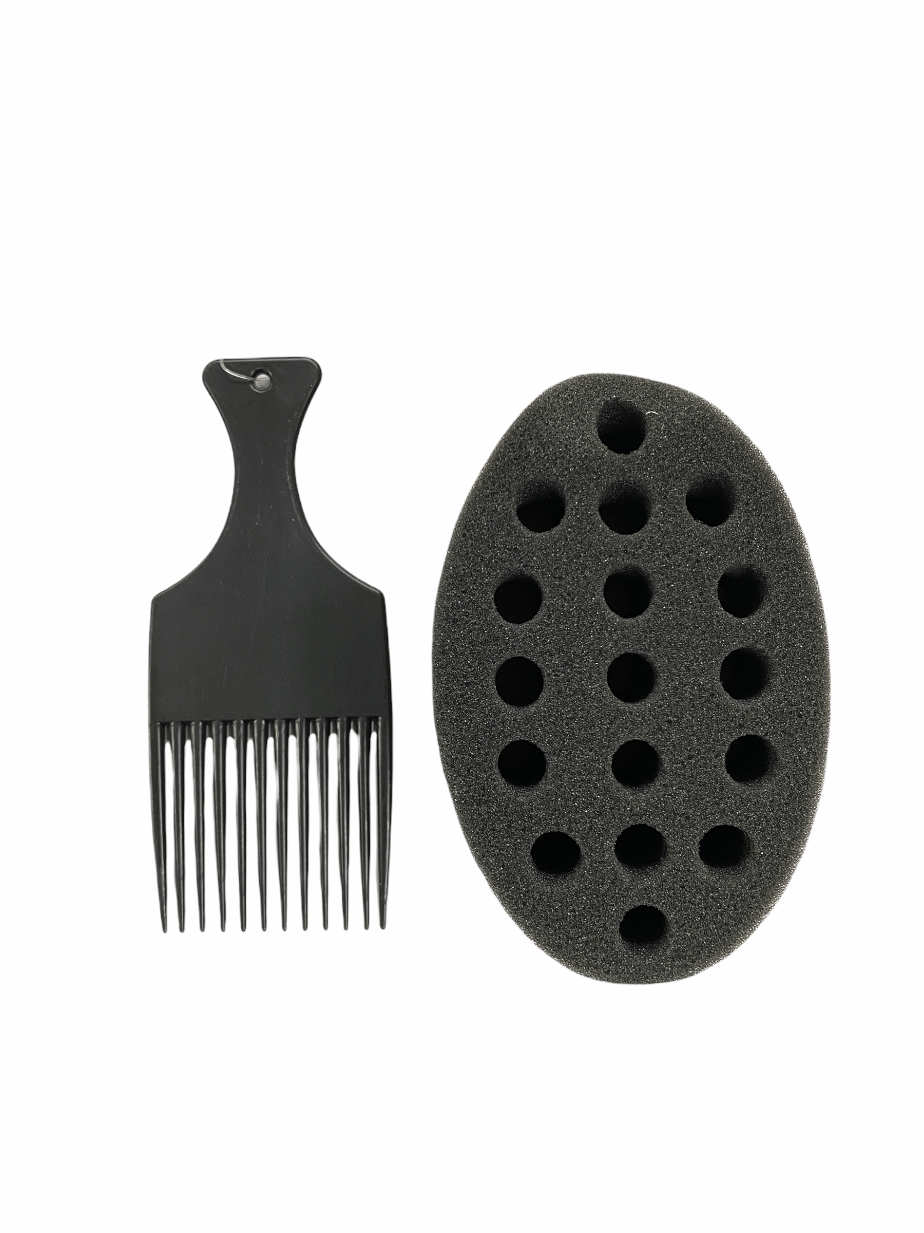 #H-6013 Small One Side Twist Hair Brush Sponge With Big Hole (PC)