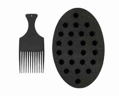 #H-6022 Large Two Side Twist Hair Brush Sponge With Small Hole (PC)