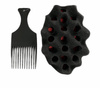 #H-6035 Small Two Side Spiky Twist Hair Brush Sponge With Big Hole (PC)