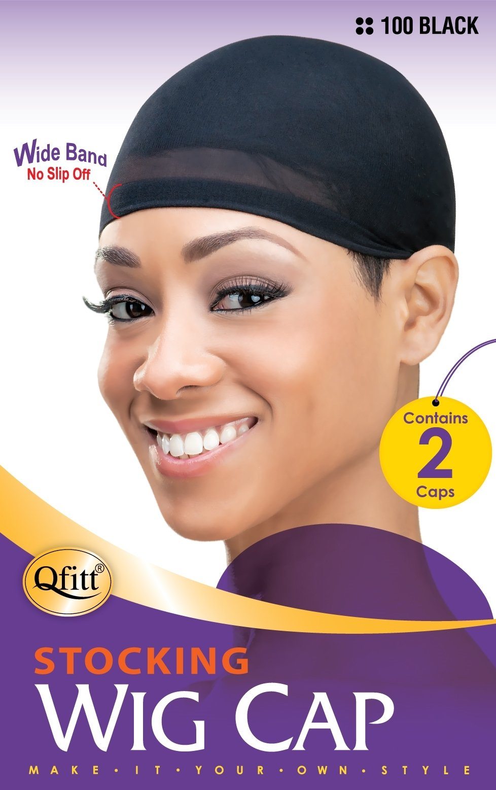 Qfitt Side Parting U-Part Wig Cap - 5014 Blk