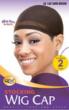 #142 Stocking Wig Cap / Dark Brown (12 PC)