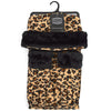 Women's Fleece Jaguar Print with Fur Trim Winter Set #WSET92