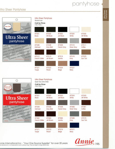 36 Wholesale Ultra Sheer Queen Size Pantyhose In Coffee - at